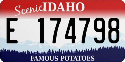 ID license plate E174798