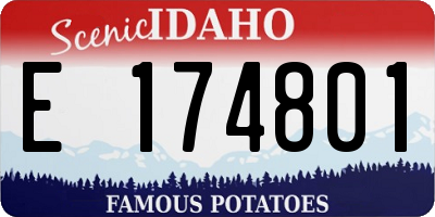 ID license plate E174801
