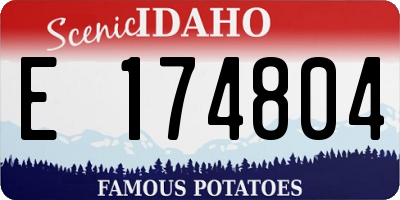 ID license plate E174804