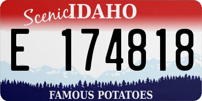 ID license plate E174818