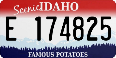 ID license plate E174825