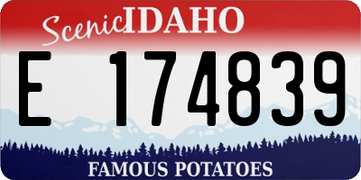 ID license plate E174839