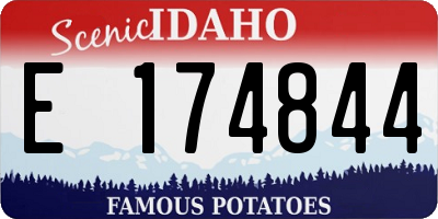 ID license plate E174844
