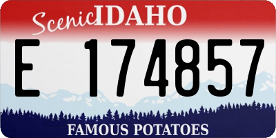 ID license plate E174857