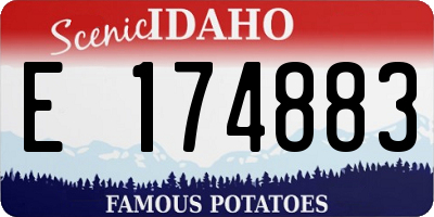 ID license plate E174883