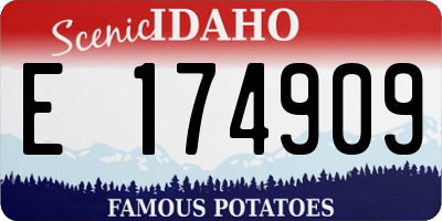ID license plate E174909