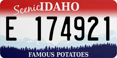ID license plate E174921
