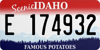 ID license plate E174932