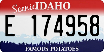 ID license plate E174958