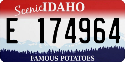ID license plate E174964