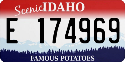 ID license plate E174969