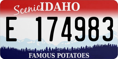 ID license plate E174983
