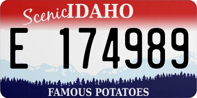 ID license plate E174989