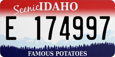 ID license plate E174997