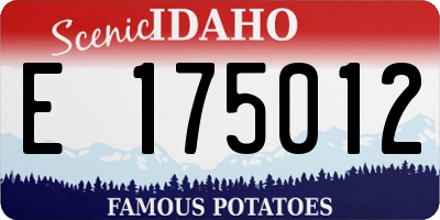 ID license plate E175012