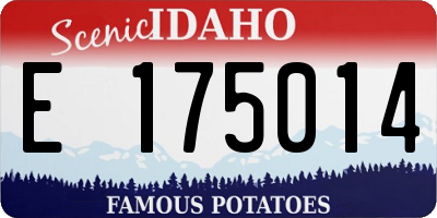 ID license plate E175014