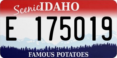 ID license plate E175019