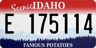 ID license plate E175114