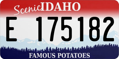 ID license plate E175182