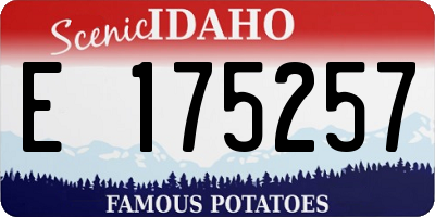ID license plate E175257