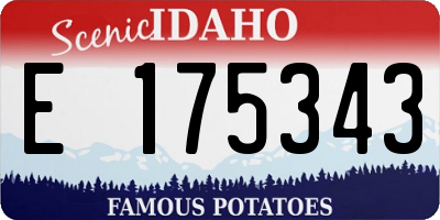 ID license plate E175343
