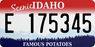 ID license plate E175345