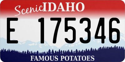 ID license plate E175346