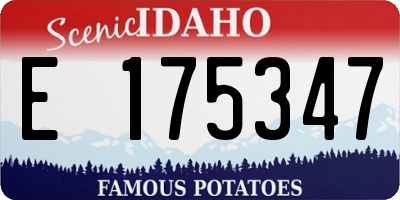 ID license plate E175347