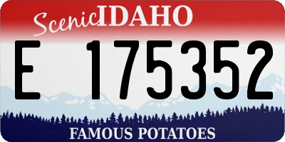 ID license plate E175352