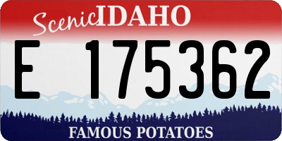 ID license plate E175362