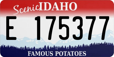 ID license plate E175377