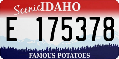 ID license plate E175378