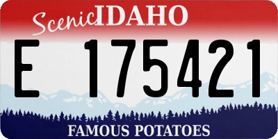 ID license plate E175421