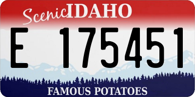 ID license plate E175451
