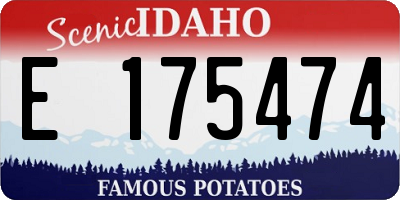 ID license plate E175474