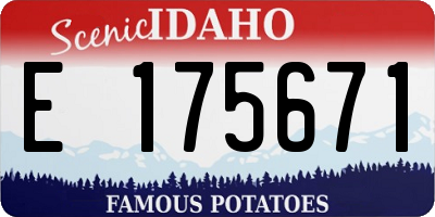 ID license plate E175671