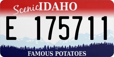 ID license plate E175711