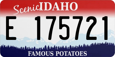 ID license plate E175721