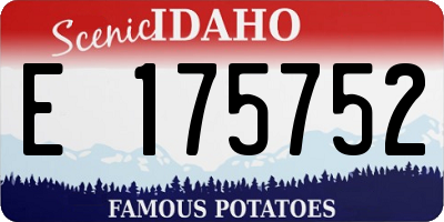 ID license plate E175752