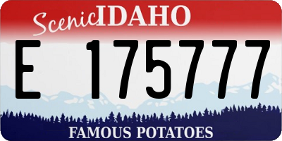 ID license plate E175777