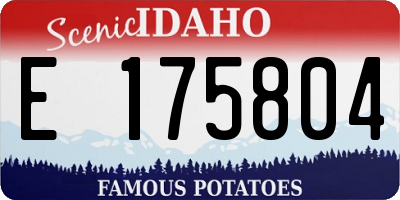 ID license plate E175804