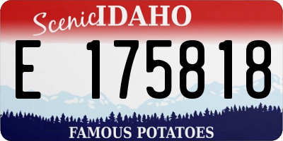 ID license plate E175818