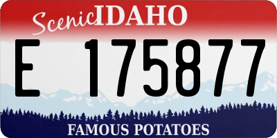 ID license plate E175877