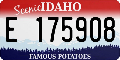 ID license plate E175908