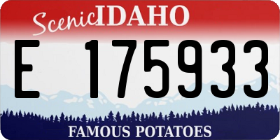 ID license plate E175933