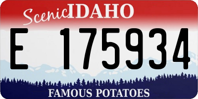 ID license plate E175934