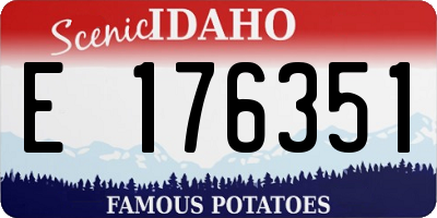 ID license plate E176351