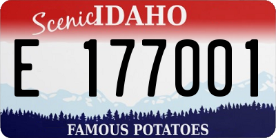 ID license plate E177001