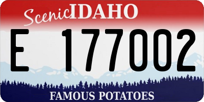 ID license plate E177002