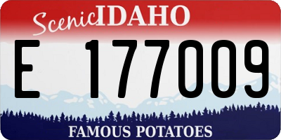 ID license plate E177009